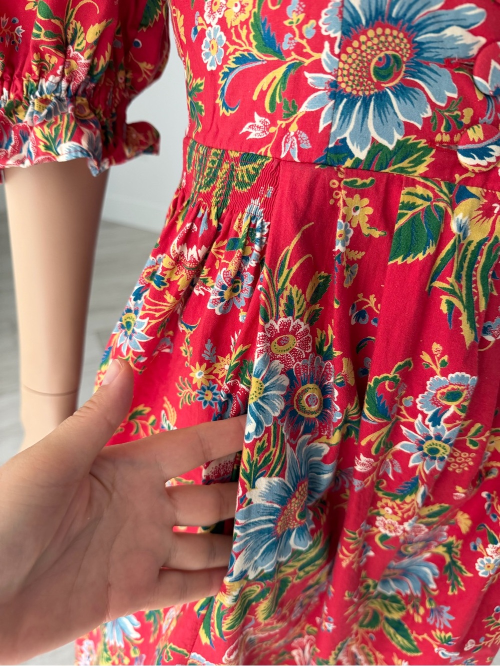 Rare Vintage Sportalm Kitzbühel Red Floral Dress | Austrian Made Size 36 / XS-S - Picture 5 of 17